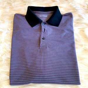 Joseph Abboud Men's Purple and Blue Polo Size Large